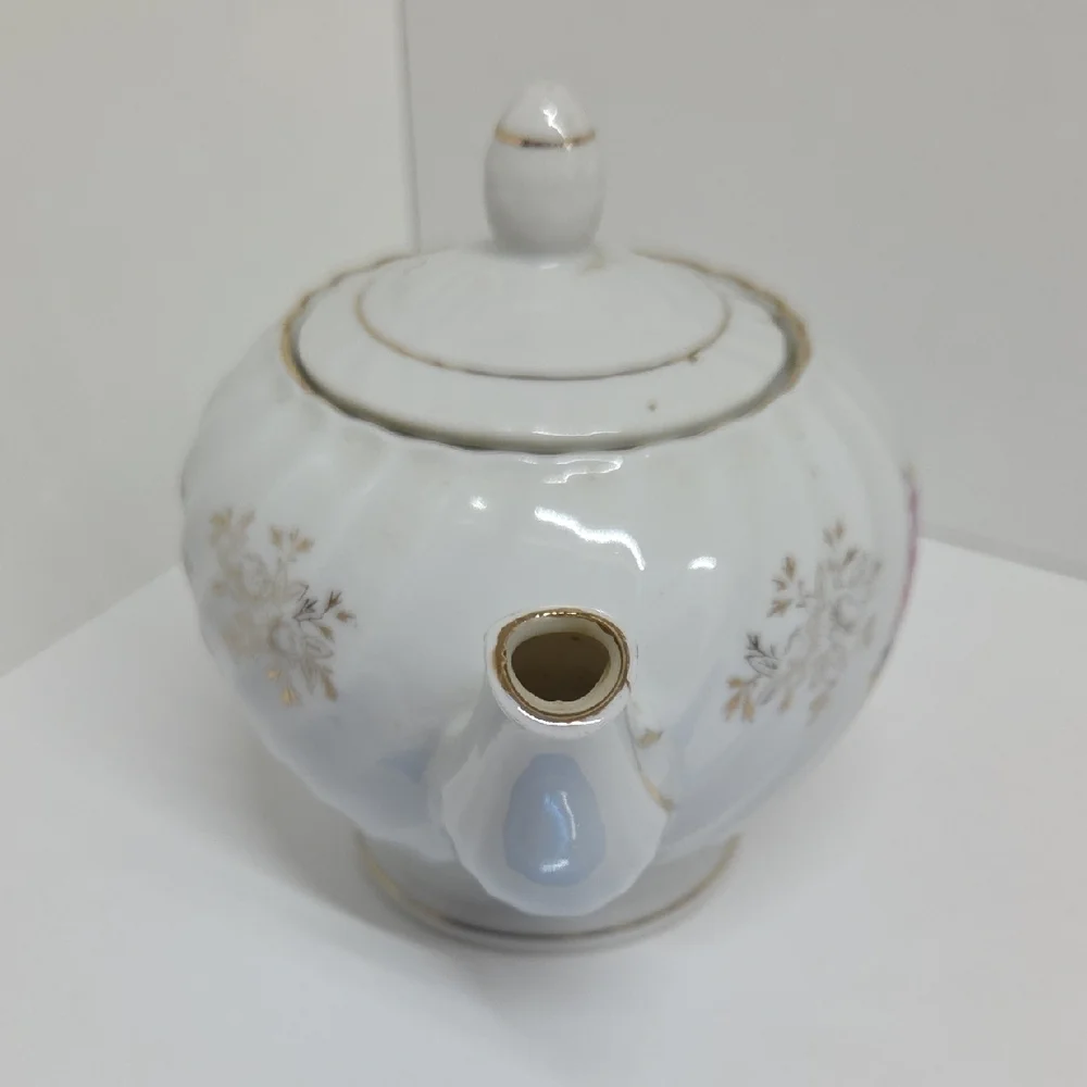 Floral White and Pink Teapot Set